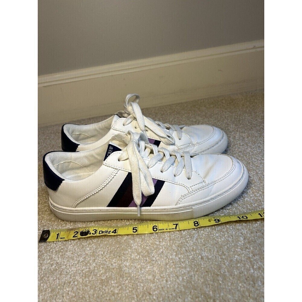 J.CREW The Road Trip White with Purple Stripe Sneakers Size 9.5 Style: BJ397 - Picture 8 of 10